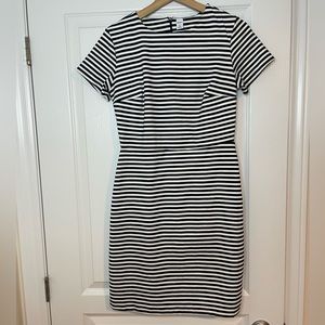 Striped Black and White Fitted Dress